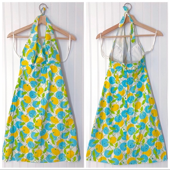 COPY - Lilly Pulitzer Lemon Print Halter Mini Dress - Picture 1 of 8